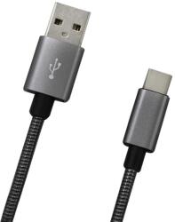 mobilNET Adatkábel USB-C fémes szürke, 1m, 2 A (KAB-0096-USB-TYPEC)