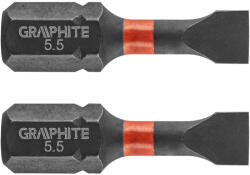 GRAPHITE Torziós ütvecsavarozó bit SL5.5x25mm, 2db (56H510) - szerszamparadicsom