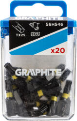 GRAPHITE Torziós ütvecsavarozó bit TX25 x 25mm, 20db (56H546) - szerszamparadicsom