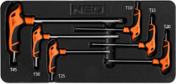 NEO TOOLS Torxkulcs KÉSZLET „T MARKOLATTAL 6db, MŰHELYKOCSITÁLCÁVAL (84-264)