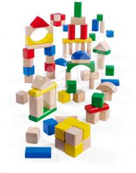 Eichhorn Cuburi din lemn colorate si culori naturale Wooden Blocks 75 Years Eichhorn 76 bucăți diametru 25 mm de la 12 luni (EH2024)