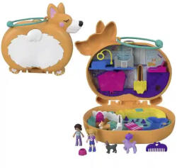 Mattel Polly Pocket corgi kutyus játékkészlet (GTN13) - jatekbirodalom