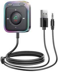  Mobilly LED Bluetooth 5.3 аудио приемник за кола, двоен микрофон, USB, 3, 5 mm AUX