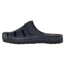 Batz Saboti barbati, Batz, KZ-Negru, casual, piele naturala, perforati, ortopedici, cu talpa groasa, negru (Marime: 41)
