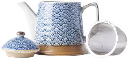 MIJ Infúziós teáskanna INDIGO WAVE DESIGN 400 ml, kék, kerámia, MIJ (MIJC1364)