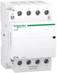  Schneider Electric A9C40463 iCTK Moduláris kontaktor 63A, 4 Záró érintkező (NO), vezérlő feszültség 220-240V AC 50 Hz (A9C40463)