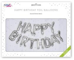 PUKKA PAD Léggömb, 40 cm, PUKKA PAD Happy Birthday , ezüst (PTY066) - molnarpapir