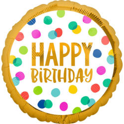 anagram Szülinapi fólia lufi 18" 45cm Happy Birthday (LUFI481164)