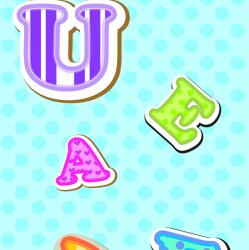  Tapet personalizat Litere colorate 54