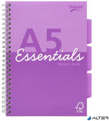 Pukka Pad Spirálfüzet, A5, vonalas, 100 lap, PUKKA PAD 'Unipad Essentials Project Book', vegyes (ESS-PROBA5AST)