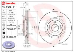 BREMBO Disc frana BREMBO PRIME LINE - UV Coated 09. E532.11 (09.E532.11)