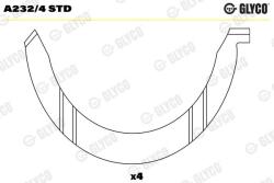GLYCO Saiba distantier, arbore cotit GLYCO A232/4 STD (A232/4 STD)