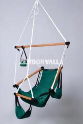 ZeroGravity Sötétzöld gyermek függőszék - fehér kötéllel