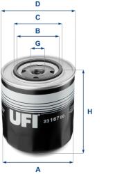 UFI Filtru ulei UFI 23.167. 00 (23.167.00) - automobilus