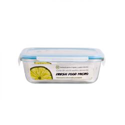 Casa Plastor Cutie pentru alimente, din sticla termorezistenta, capac din plastic cu supapa, 640 ml, Fresh Micro (430-D-S-640)