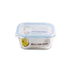 Casa Plastor Cutie pentru alimente, din sticla termorezistenta, capac din plastic cu supapa, 800 ml, Fresh Micro (430-P-S-800)