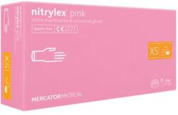 Mercator Medical Manusi de Examinare Roz - Nitrylex Pink Nitrile Examination & Protective Gloves, Marime XS, 100 buc