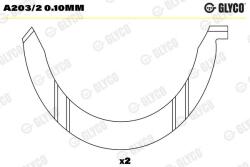 GLYCO Saiba distantier, arbore cotit GLYCO A203/2 0.10mm (A203/2 0.10mm)