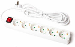 Somogyi Elektronic 6 Plug 3 m Switch (NV 06K-3/WH)