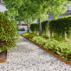 vidaXL 10 db rugalmas corten acél gyepszegély 10 x 103 cm (821890)