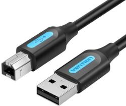 Vention USB-A 2.0/M - USB-B/M, (PVC, fekete, nyomtatókábel, printerkábel), 1m, kábel