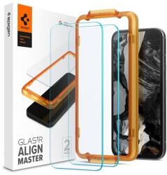 Spigen Google Pixel 8a alm fc képernyővédő üveg 2db (2.5d, extra karcálló, 9h, ultravékony, színkiemelés) átlátszó (AGL07464)