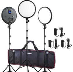 Viltrox Set 3 Lampi LED 25W Viltrox VL-500T Triple Kit Round 1550lux Bicolor 3300-5600K