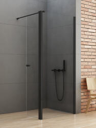 NEW TRENDY New Soleo Black zuhanykabin fal walk-in 110 cm fekete matt/átlátszó üveg K-0785 (K0785)