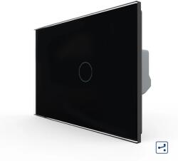 LIVOLO Intrerupator Simplu Cap Scara / Cruce cu Touch LIVOLO din Sticla, Standard Italian - culoare negru