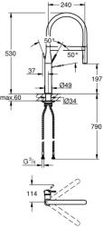 GROHE Essence egykaros mosogatócsap 1/2" hard graphite