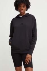 Adidas pamut melegítőfelső All SZN fekete, női, sima, kapucnis, IW1026 - fekete XS