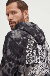 Adidas pamut melegítőfelső Tie-Dyed Hooded Aop fekete, férfi, mintás, kapucnis, IZ2508 - fekete M