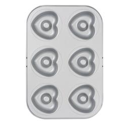 Decora Tava 6 Cavitati Forme Inimioare O 7.5 x H 2.3 cm, Otel Antiaderent (70037)
