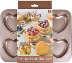 Decora Tava Inimioare Roz Vintage 6 Cavitati O 9.5 x H 2.5 cm, Aluminiu Antiaderent (70110)
