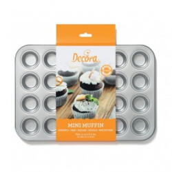 Decora Tava Minimuffins 24 Cavitati Baza O 3 Top O 4.3 x H 3 cm, Otel Antiaderent (70035)