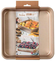 Decora Tava Patrata Margini Drepte Roz Vintage 24.5 x 24.5 x H 5.5 cm, Aluminiu Antiaderent (70102)