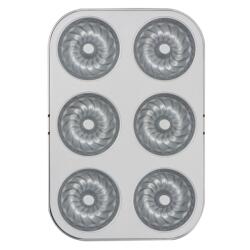 Decora Tava 6 Cavitati Forme Gugelhupf O 7.5 x H 3.2 cm, Otel Antiaderent (70039)