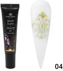 Global Fashion Gel vopsea pentru pictură și stamping Painting+Stamping cu sclipici, 8 ml, nuanța 004