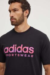 Adidas t-shirt Tiro fekete, férfi, nyomott mintás, IW2659 - fekete M