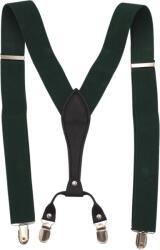 Onore Bretele late elastice, Onore, verde, latex, microfibra, piele ecologica si metal, reglabile 66 - 102 x 3.5 cm, model uni, liniar