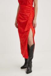Never Fully Dressed pamut szoknya Jaspre Skirt piros, midi, harang alakú, NFDSK455 - piros XL