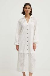 Never Fully Dressed pamut ruha Jenna Shirt dress fehér, midi, egyenes, NFDDR1349 - fehér M