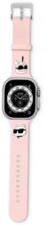 Karl Lagerfeld KLAWLSLKCNP 3D Rubber Karl&Choupette Heads csereszíj Apple Watch 42/44/45/49mm - rózsaszín
