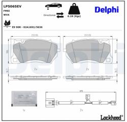 DELPHI set placute frana, frana disc DELPHI LP5065EV (LP5065EV)