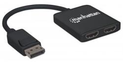 Manhattan Сплитер Manhattan 152716, MST, DisplayPort(м) към 2x HDMI(ж), 4K UHD, черен (152716)