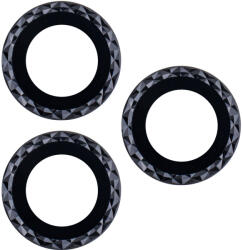 Apple iPhone 11 rombusz mintás kamera védő fekete