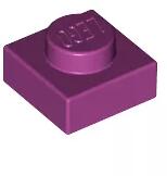LEGO® 3024c71 - LEGO magenta lap 1 x 1 méretű (3024c71)