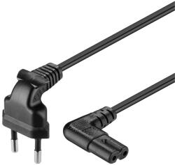 PremiumCord Tápkábel, CEE 7/16 (C) - IEC C7, 90 fokos, 230V, 3m, fekete KPSPM3-90 (KPSPM3-90)