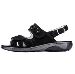 Waldläufer Sandale dama, Waldlaufer, 210004-191-001-Garda-Negru, casual, piele naturala, cu talpa joasa, negru (Marime: 36)