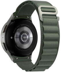 Samsung Galaxy Watch 4 / 5 / 5 Pro / 6 (40 / 44 / 45mm) / Watch 4 Classic / 6 Classic (42 / 43 / 46mm), textíl pótszíj, nylon, állítható, hullámos kialakítású akasztórész, TP Nylon Pro, sötétzöld (TOTS0421)